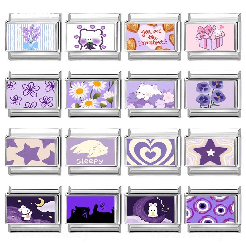 สร้อยข้อมือ charm สไตล์กระต่ายอิตาเลียน ขนาด 9 มม. ทำจากสแตนเลส เพอร์เฟคสำหรับการแต่งกายและงาน DIY