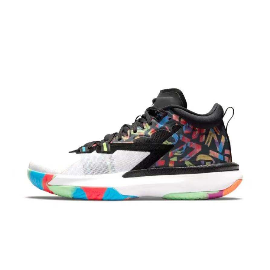 Air Jordan Zion 1 Zion Generation Fat Tiger สีดําสีขาวรองเท้าบาสเก็ตบอลที่ใช้งานได้จริง DA3129-001-1