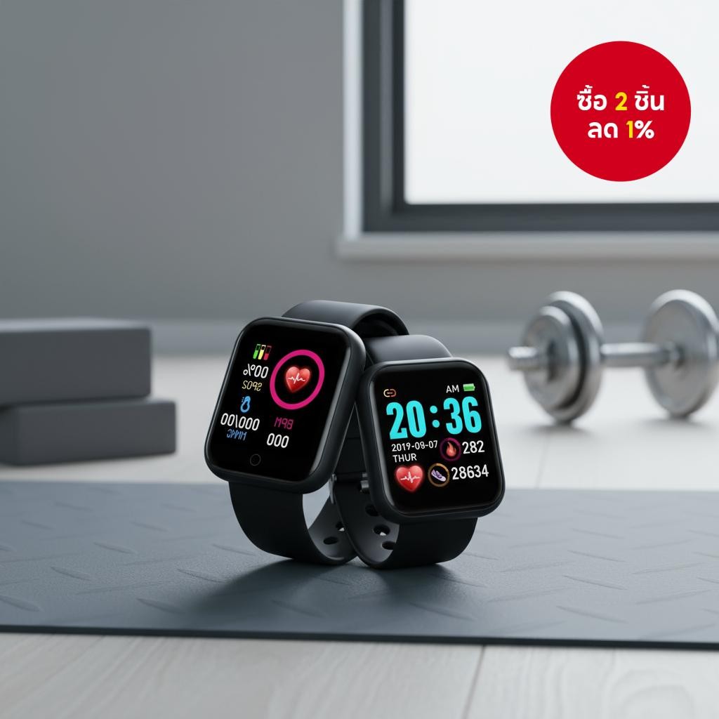 นาฬิกาอัจฉริยะสําหรับผู้ชาย Y68/D20 สําหรับการเล่นกีฬาและการนับก้าว