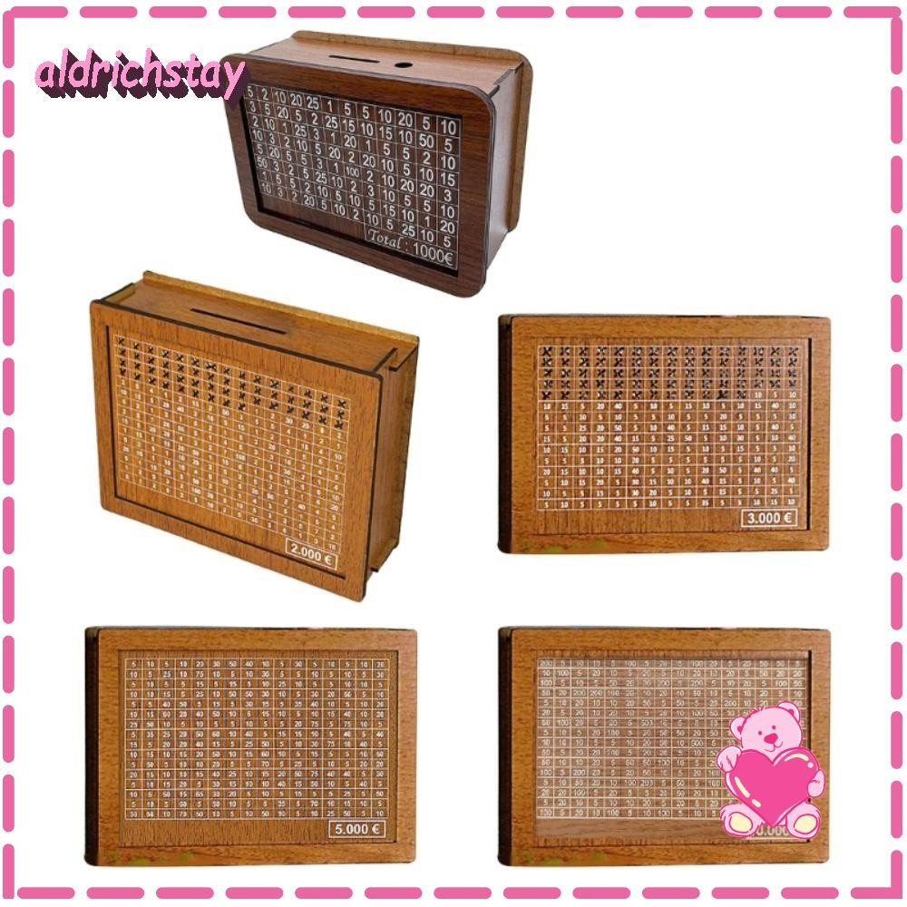 กระปุกออมสิน EXODUS ทําด้วยมือพร้อมประหยัดเงินเป้าหมายเคาน์เตอร์กล่องเงินงานฝีมือไม้เก็บเงินแบบใช้ซ้