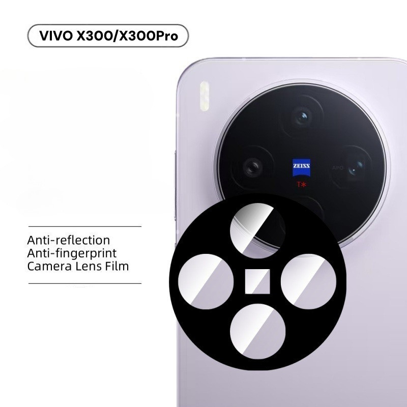 สําหรับ VIVO X300 VIVO X300Pro 5G ตัวป้องกันเลนส์กล้องกระจกนิรภัย HD ฟิล์มเลนส์ใส (รุ่นสีดํา)