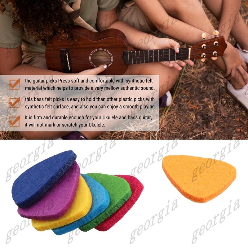 georg33Ukule Picks Felt Picks/Plectrums สําหรับ Ukulele และกีตาร์, ปิ๊กกีตาร์ 8 ชิ้น, หลากสี - รูปที่ 3