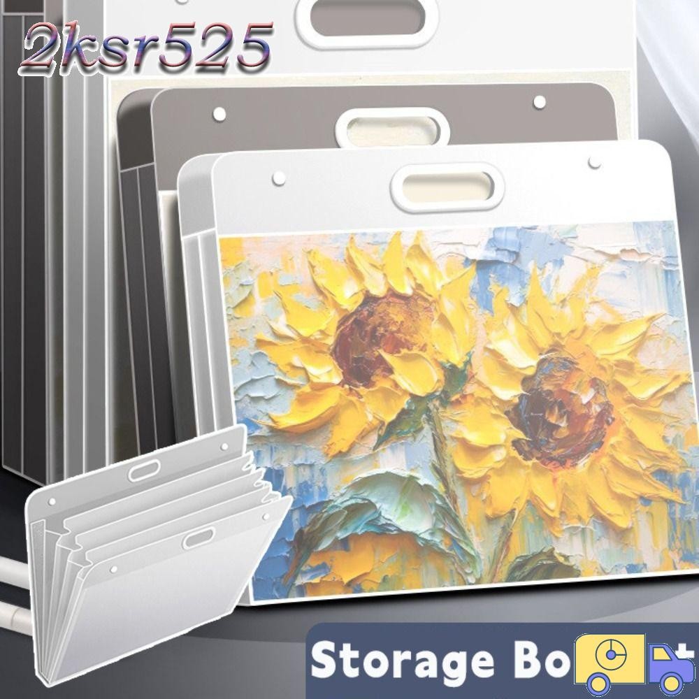 2KSR525 แฟ้มโฟลเดอร์,แบบพกพากันน้ําภาพวาดถุงเก็บกระดาษ,โปร่งใส 4K/8K/16K สี่ชั้น A2/A3/A4 วาดกระดาษค