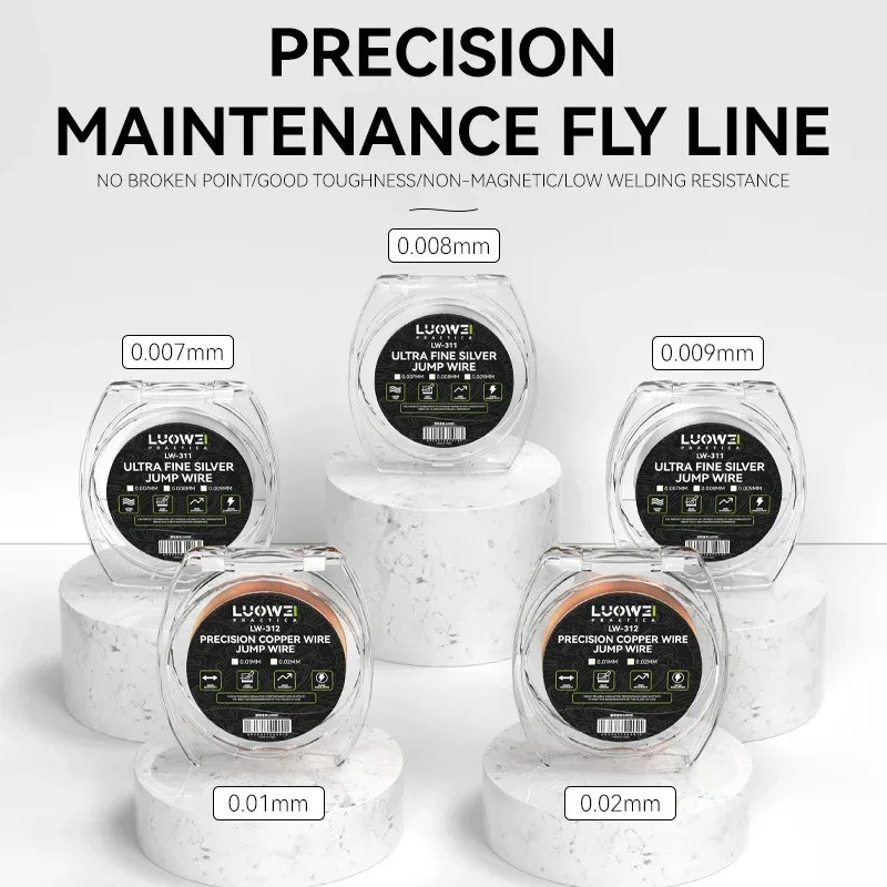 LUOWEI Ultra-fine Jump Wire สําหรับซ่อมโทรศัพท์มือถือ LW-312 LW-311 เมนบอร์ดลายนิ้วมือซ่อมทองแดง Sil