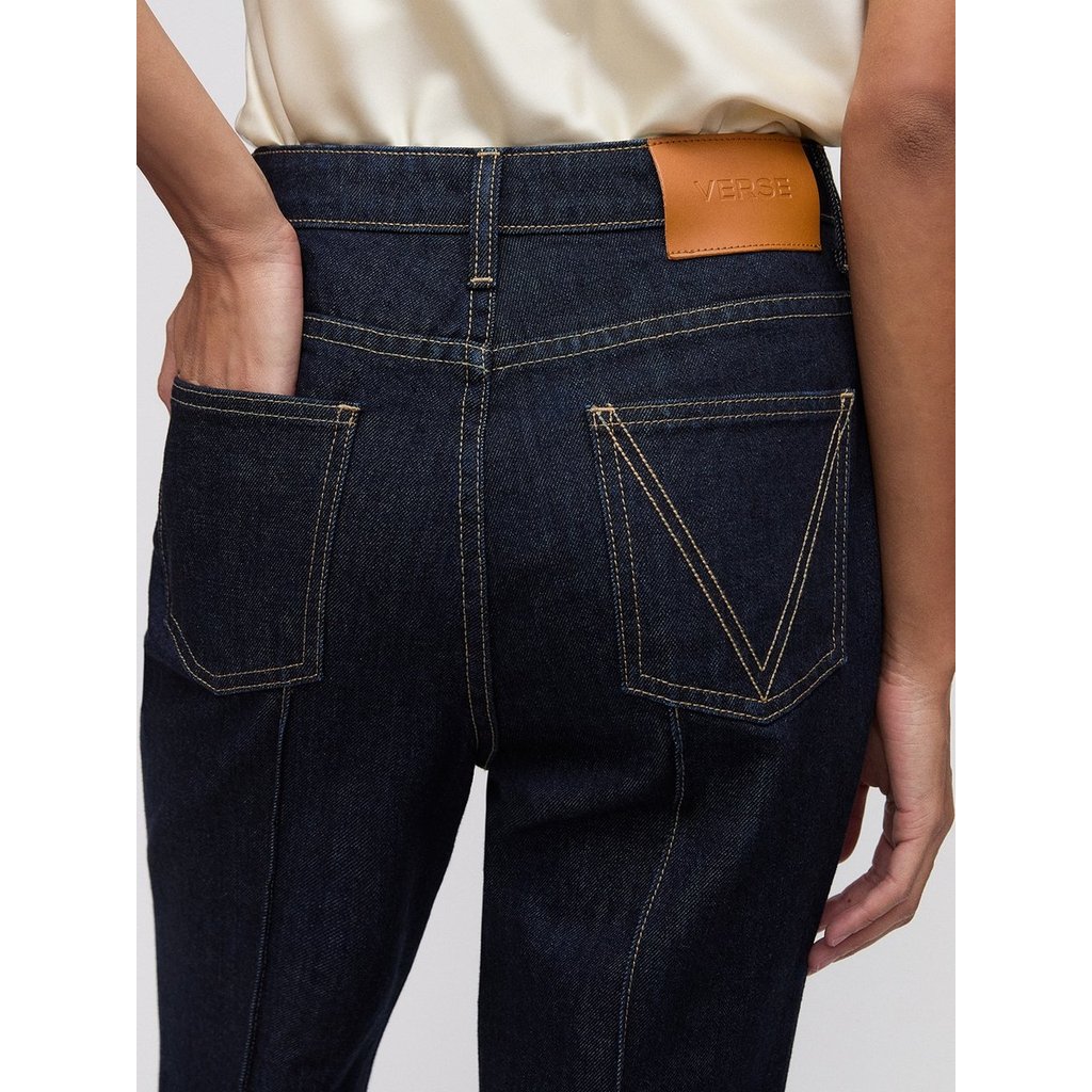 [Pomelo] กางเกงยีนส์ขาม้าเอวสูง / High Waist Flared Jeans — صورة 5