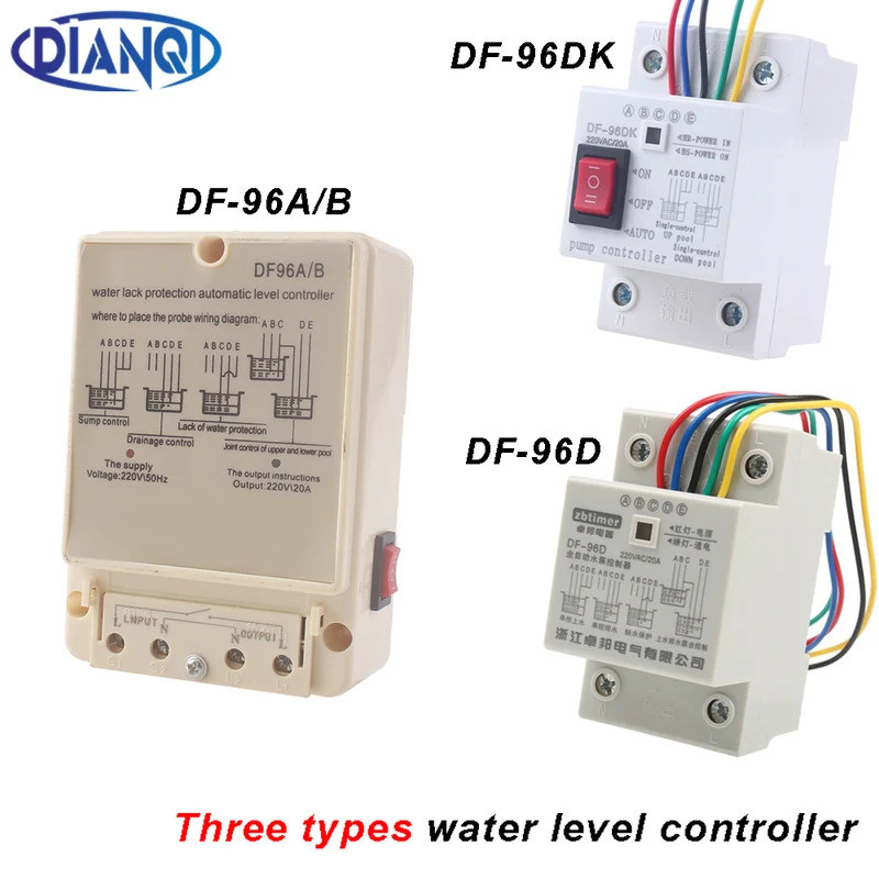 DIANQI DF-96B DF-96A DF96D DF96DK ระดับน้ําอัตโนมัติควบคุมปั๊ม Cistern สวิทช์ของเหลวอัตโนมัติ 220V