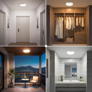 SPRISE โคมไฟเพดาน Motion Sensor โคมไฟระยะไกล 6W Magnetic Stick-On 3 สี & 5 ความสว่างไฟบ้านสําหรับห้องอาบน้ํา,ตู้เสื้อผ้า,ตู้,Hallway