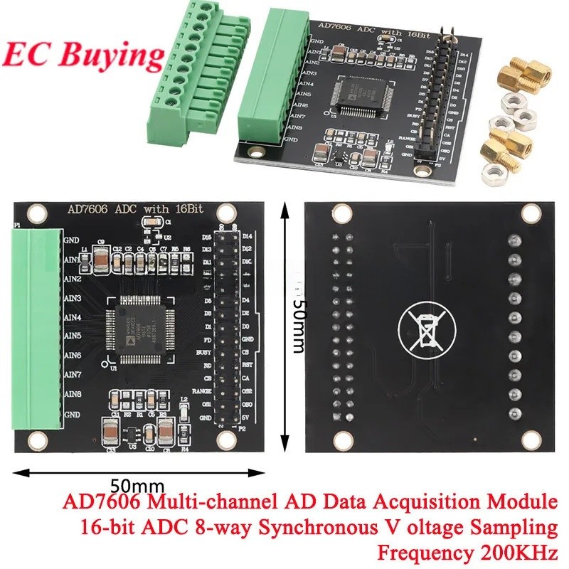 AD7606 Multi-channel ADC Analog to Data Acquisition Conversion Module 16-bit 8-channel Synchronizati
