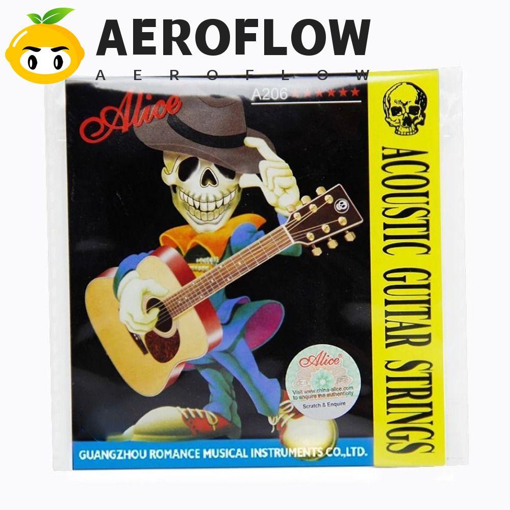 AEROFLOW สายกีต้าร์ Alice, A206 Series 0.11 นิ้วสายกีต้าร์โปร่ง, รูปแบบการเล่น 0.28 มม. 6 สายกีต้าร์