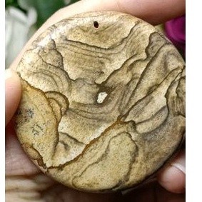 America Natural Picture Jasper Stone Pendant (รูปแบบธรรมชาติ-วิวภูเขา) 天然美国进口吊จี้