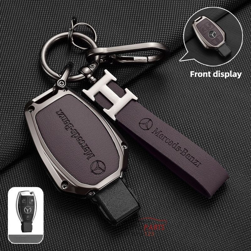 H พวงกุญแจสไตล์sinc โลหะผสมรีโมทกุญแจรถหนังแท้ Fob สําหรับ Mercedes W212 W204 สําหรับ Benz ABCE GL S