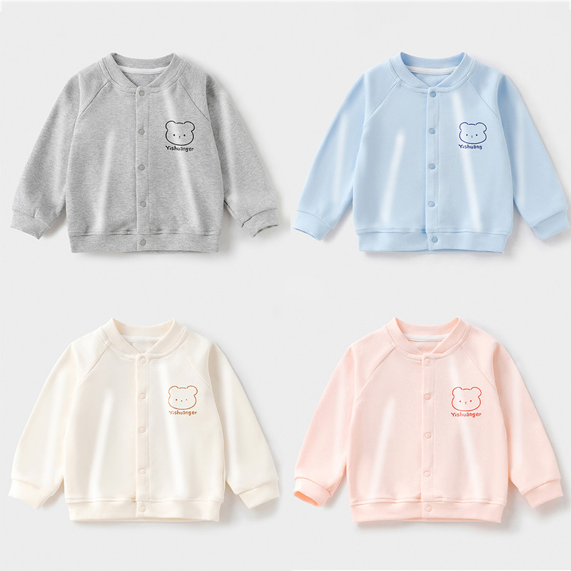 เสื้อโค้ทนอกเด็ก แขนยาว ผ้านุ่ม ใส่สบาย: เหมาะกับฤดูใบไม้ผลิและฤดูใบไม้ร่วง ปลอดภัยสำหรับผิวลูก