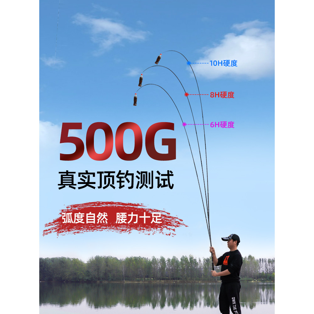 。Rebar เบ็ดตกปลา Black Pit Super Hard Ultra-Light สีเขียว Sturgeon Big Thing เบ็ดตกปลา Hand Rod 19-ก