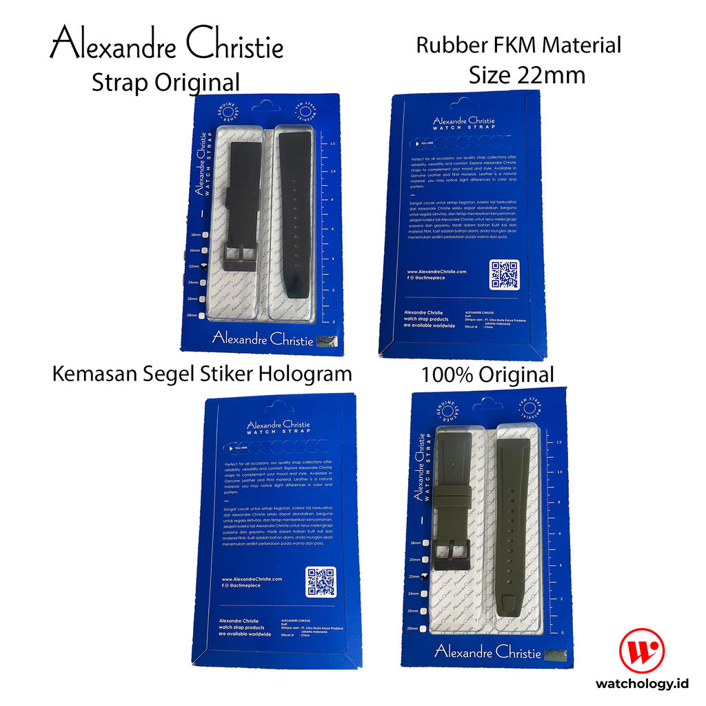 ALEXANDER CHRISTIE RUBBER STRAP 22 mm / 22mm FKM วัสดุดั้งเดิม