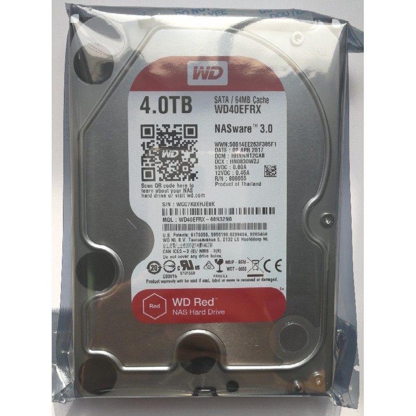 WD Western Data WD40EFRX 4T/TB Desktop Western Number 4tb Red Disk Red NAS ฮาร์ดดิสก์เฉพาะ