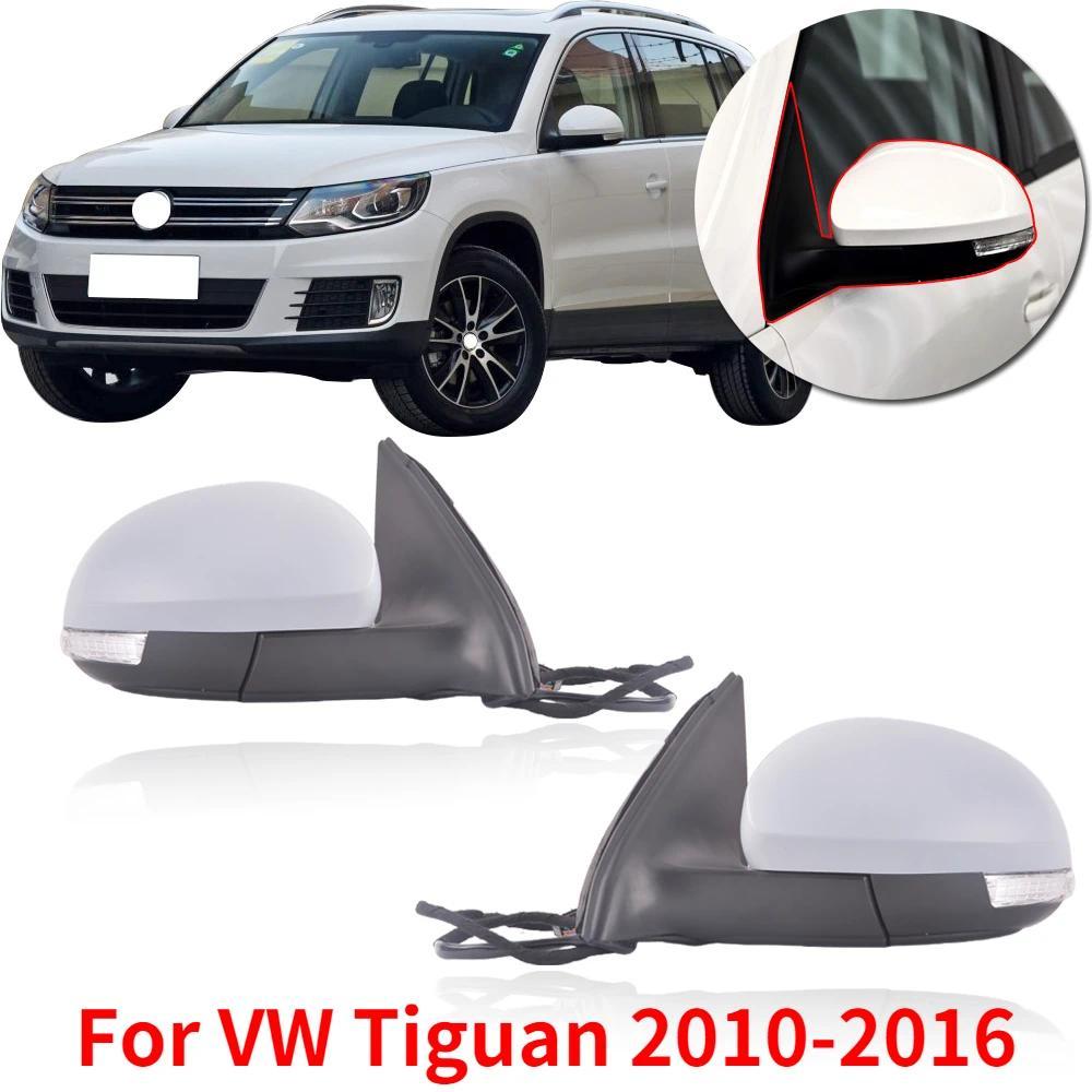 CAPQX 1 คู่สําหรับ VW Tiguan 2010-2016 ภายนอกกระจกมองหลังประกอบไฟฟ้าพับอุ่นไฟเลี้ยว LED 6/9/13Wire