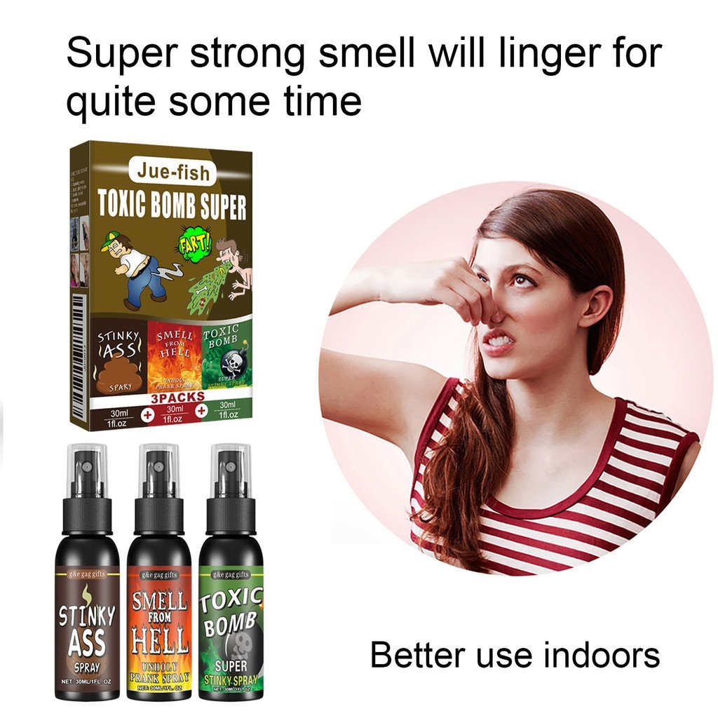 Jue-Fish Stinky Butt Spray ฮาโลวีนทั้งคนของเล่น Poop Smell Hell Bomb Smell Spoof Smell