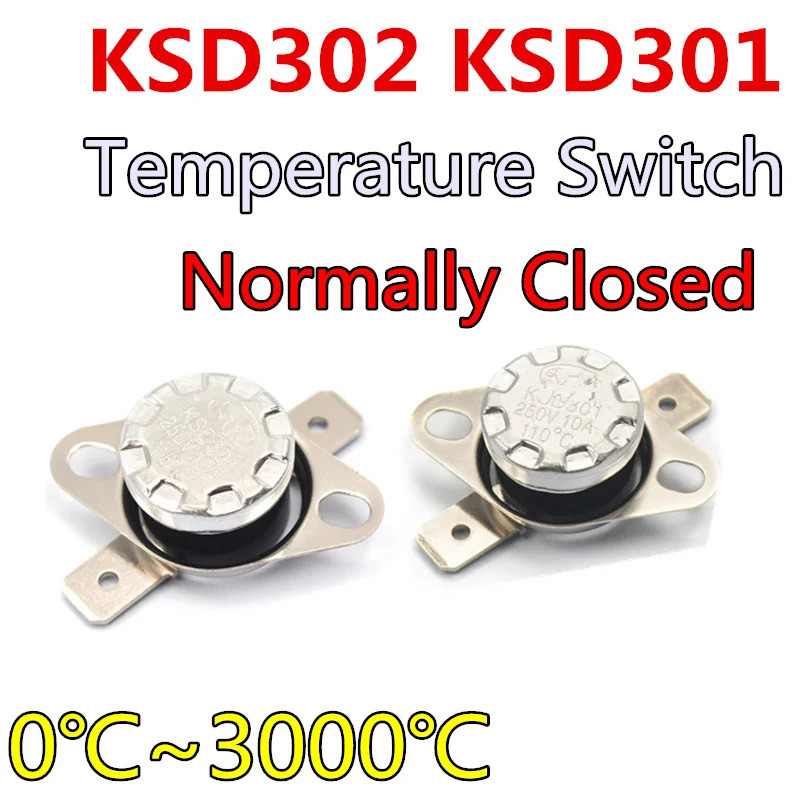 KSD302 10A 250V 0-300 องศาเซรามิค KSD301 ปกติปิดอุณหภูมิสวิทช์ Thermostat 0 5 10 40 50 75 85 100 130