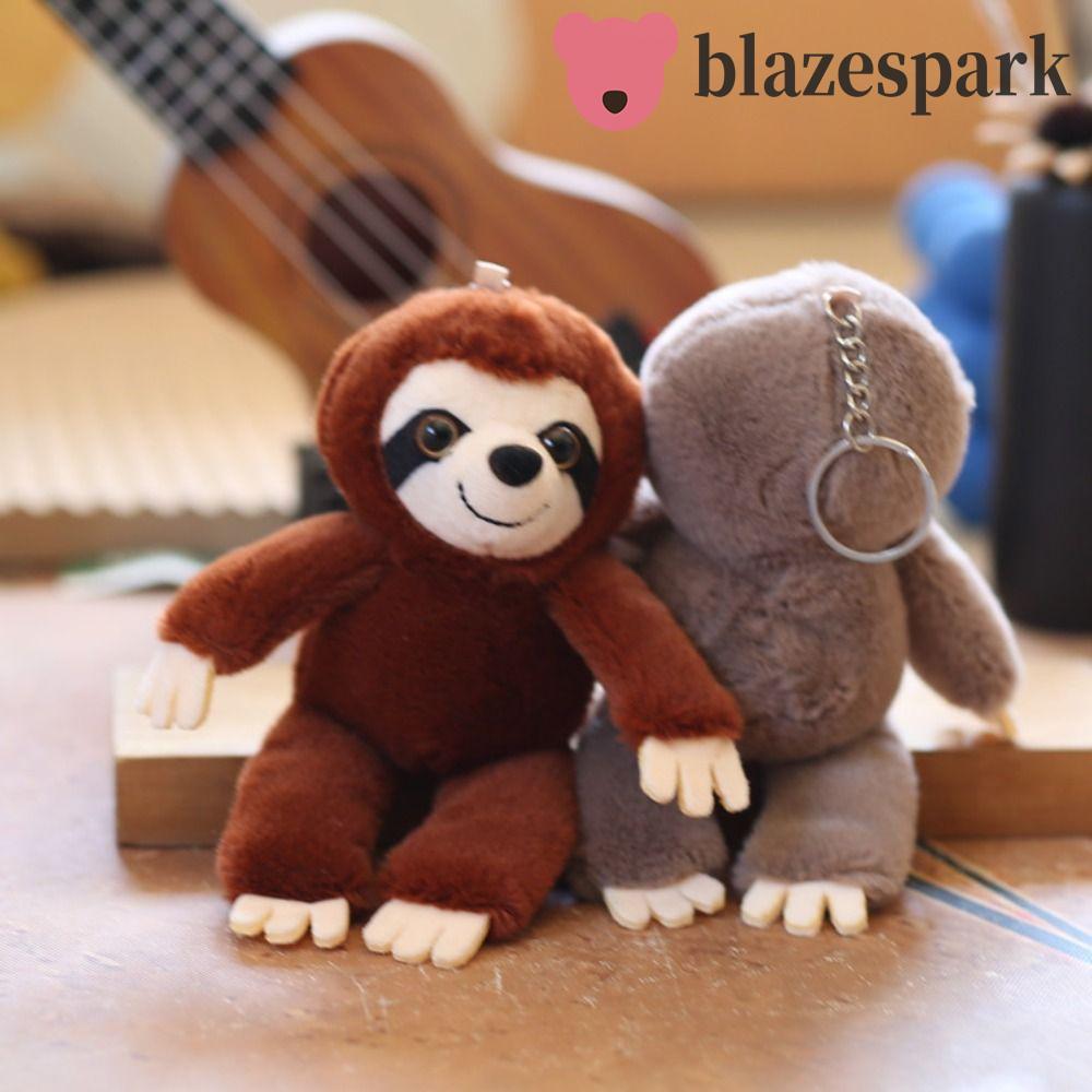 BLAZESPARK Sloth จี้ขนาดเล็ก, ตุ๊กตานุ่มจําลองตุ๊กตา Sloth พวงกุญแจ, ของเล่นเด็กพวงกุญแจ Big Eyes กร