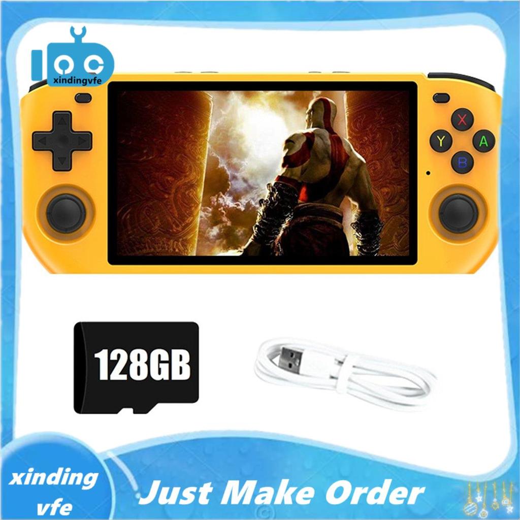 RGB10 Max3 Retro เกมคอนโซล 16G + 128G 5.0 นิ้วคอนโซลวิดีโอเกมมือถือสําหรับ MAME N64 Emulator ติดตั้ง