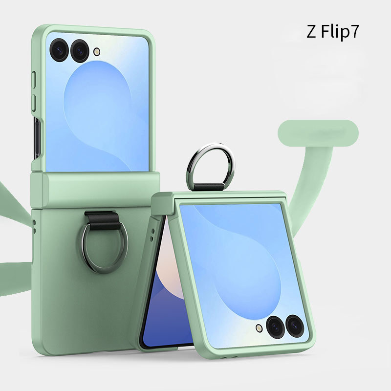 สําหรับ Samsung Galaxy Z Flip 7, เคสโทรศัพท์หน้าจอพับแหวนไวต่อผิวใหม่, ฝาครอบป้องกันป้องกันการตก PC คุณภาพสูง