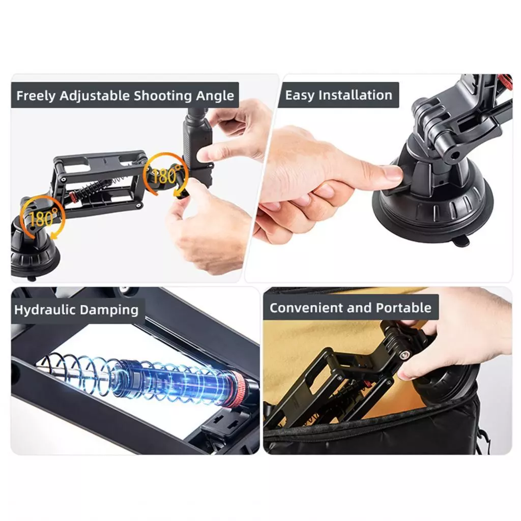 ขาตั้งกล้องดูดกระจกสำหรับ GoPro Hero 13 Insta360 X4/X3 DJI OSMO Pocket 3/Action 5 Pro thumbnail 7