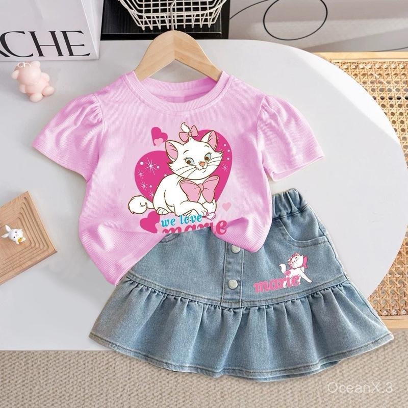 ชุดเซ็ตเด็ก กระโปรงยีนสั้น6041