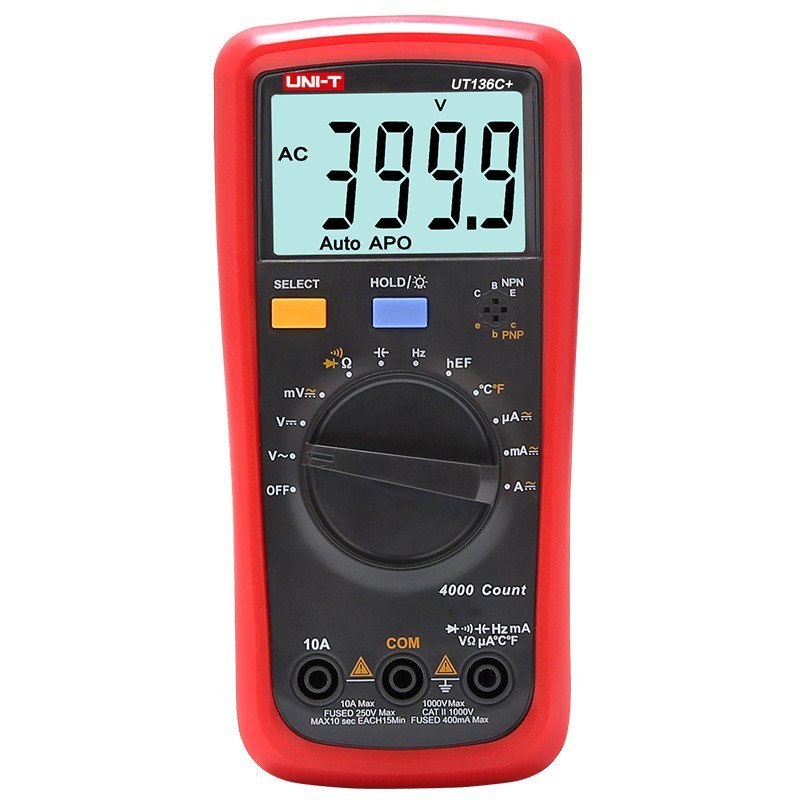 Unique UT136B+/ UT136C+มัลติมิเตอร์แบบดิจิตอล NCV Induction Multi-Function Anti-Burn Capacitor ช่างไ