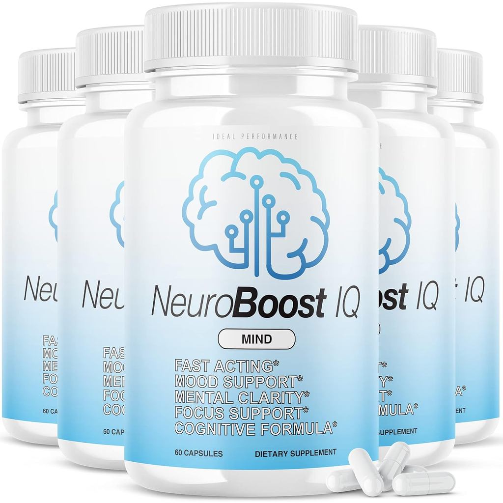 (5 แพ็ค) Neuro Boost IQ อาหารเสริมเม็ดสมอง Mind Ben Carson Neurobooster Neuroboostiq (300 แคปซูล)