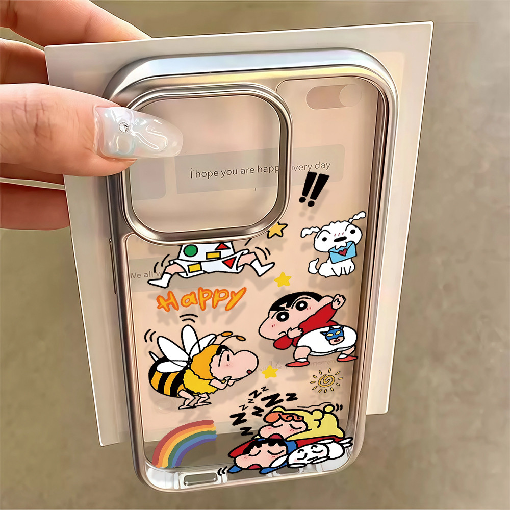 จัดส่งที่ไทย เคสมือถือ ไฮโซ น่ารัก เคสใสครอบสีเงิน For IPhone 17 16 15 14 13 11 6 7 8 plus Pro Proma