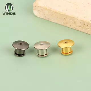 ODS ชิ้นโลหะสีดำ 10 ชิ้น สำหรับเข็มกลัด-badge-tag pins keepers แบบ DIY