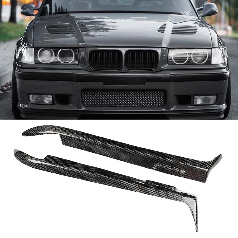 topfree-TH สติ๊กเกอร์คิ้วไฟหน้าคู่คาร์บอนไฟเบอร์เหมาะสำหรับ E36 92-98