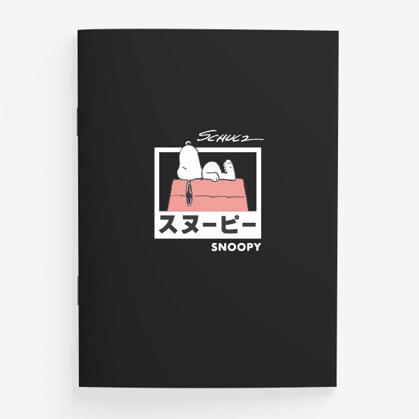 Bundanjai (สมุด) PN1-สมุดปกอ่อนมุงหลังคา A5 : PEANUTS-1B A5 NoteBook (PN1B-NB-A5-BK) W14.8xH21 cm. R