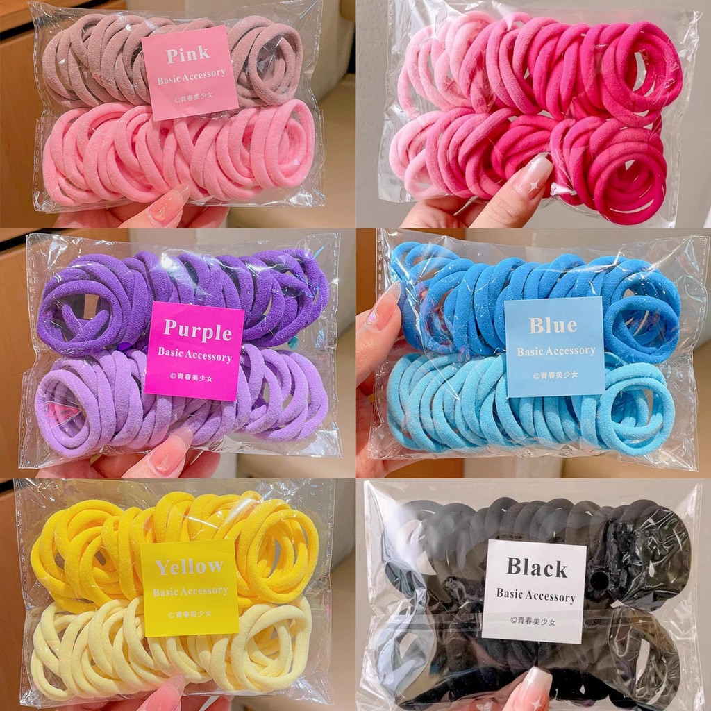 เชือกลูกอมสีelasticสำหรับทำหางม้า packของ50ชิ้น
