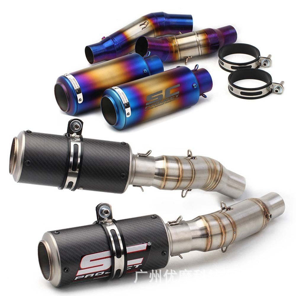 รถจักรยานยนต์ Double Outlet ดัดแปลงท่อไอเสียส่วนกลางเหมาะสําหรับ Kawasaki Z1000/Z1000SX/R/NINJA1000