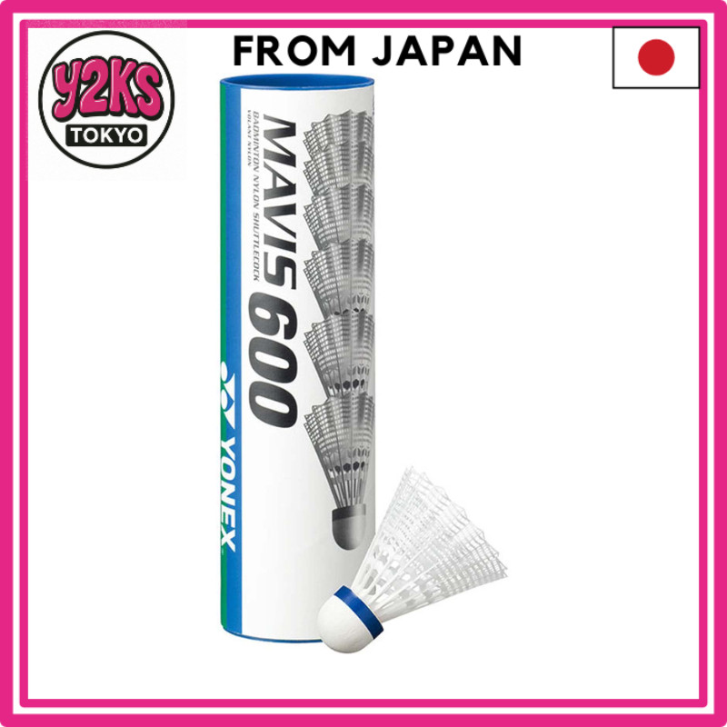 [ของแท้ส่งตรงจากญี่ปุ่น 🇯🇵]  โยเน็กซ์ (YONEX) ขนไก่ไนลอน Mavis 600P บรรจุ 6 ลูก M-600P-MIDDLE (สีขาว