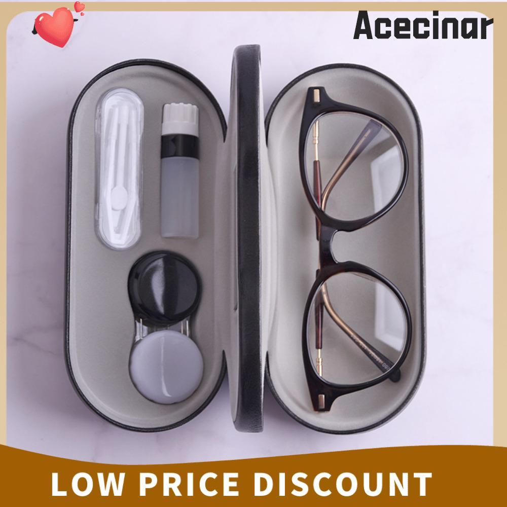 ACECINAR แว่นตา Unisex Dual ใช้กล่องคอนแทคเลนส์ 2 In 1