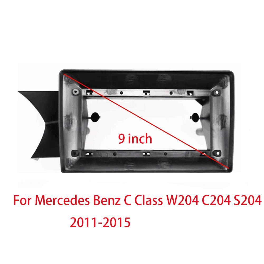 9 นิ้ว Android Audio รถกรอบชุด Fascia แผงสําหรับ Mercedes Benz C Class W204 C204 S204 2011-2015 Canb