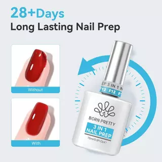 【Local】BORN PRETTY 3 IN 1 เล็บ Prep Dehydrator และ Primer บํารุงปกป้องเล็บ Long-Lasting Nail Care เจลโปแลนด์ไม่จําเป็นต้อง UV LED โคมไฟ 15ml