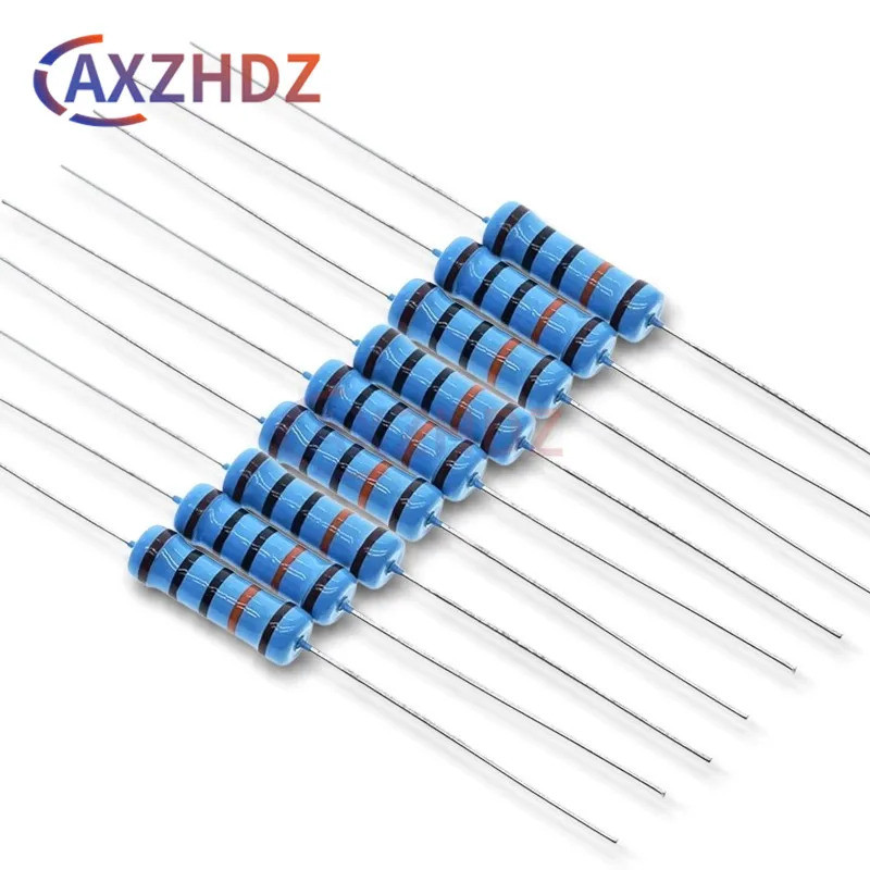 50PCS 1/2W 0.5W 1R - 1M ตัวต้านทานฟิล์มโลหะ 1% 2R 10R 22R 47R 100R 330R 2k 1K 4.7K 10K 100K 4.7 51 4