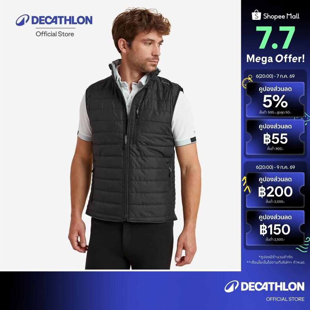 Decathlon Men'S Sleeveless Horse Riding Padded Jacket เสื้อแจ็คเก็ต/เสื้อกั๊กขี่ม้าแขนกุดบุนวมผู้ชาย รุ่น 100 - Black