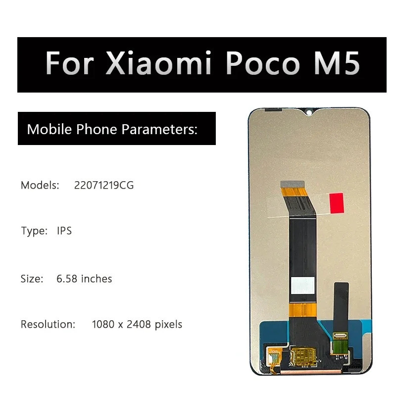 6.58 OEM LCD สําหรับ Xiaomi Poco M5 22071219CG จอแสดงผล IPS แผงสัมผัส Screen Digitizer Assembly เปลี