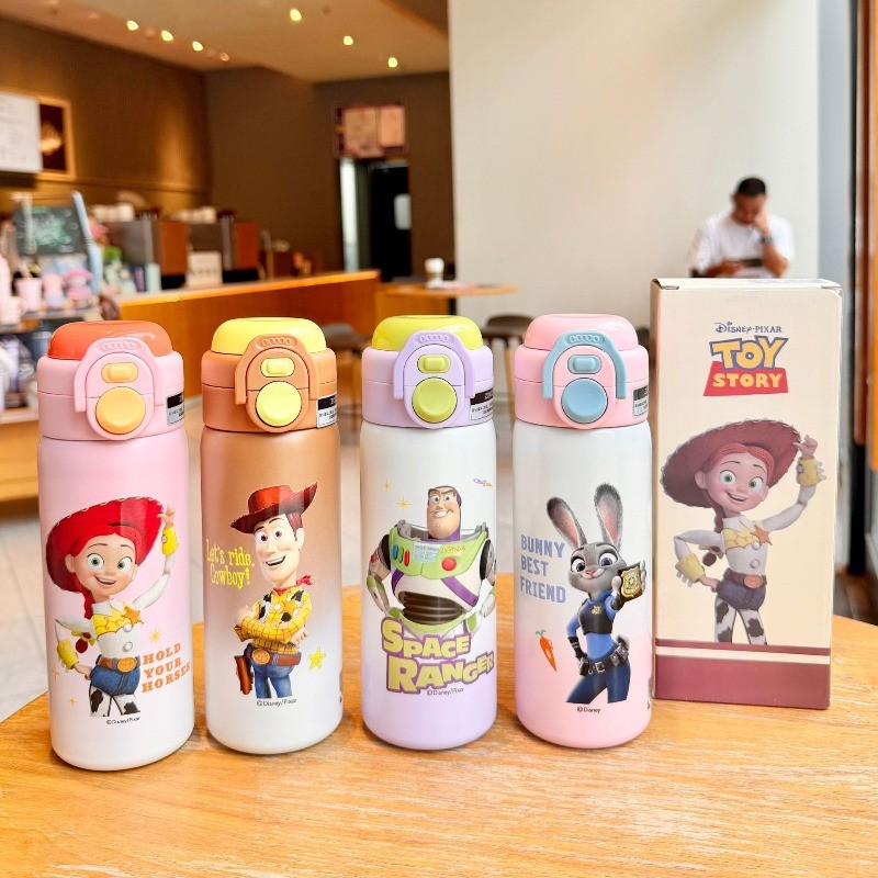 Toy Story Childrens Warm Cup Buzz Lightyear Straw Drinking Cup 500ML ขวดน้ําความจุขนาดใหญ่