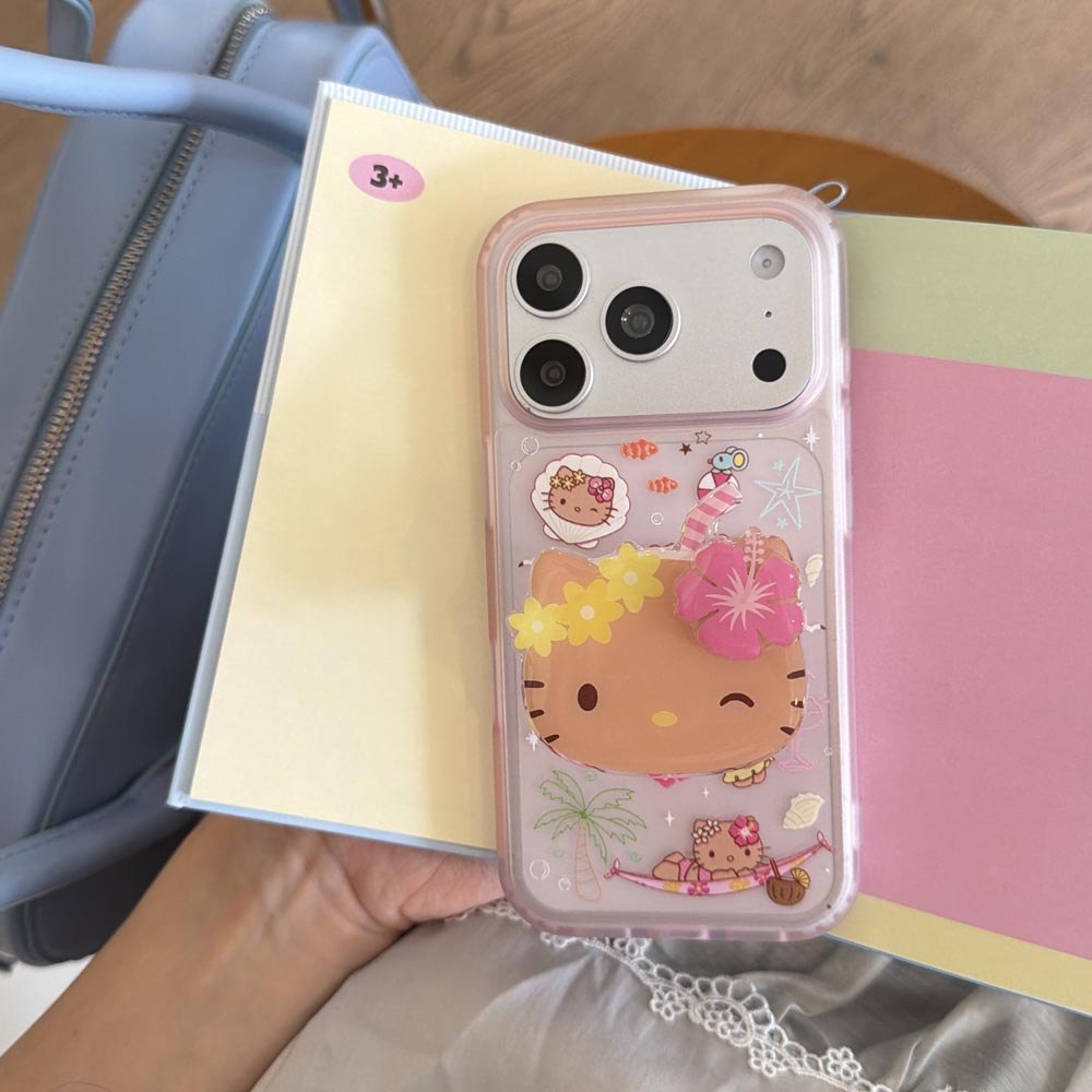 ปลอกปกแข็งเข้ากันได้กับ iPhone 15 15Pro 15ProMax 16 16Pro 16ProMax 17 17Pro 17ProMax Surfing Cat Pattern Case