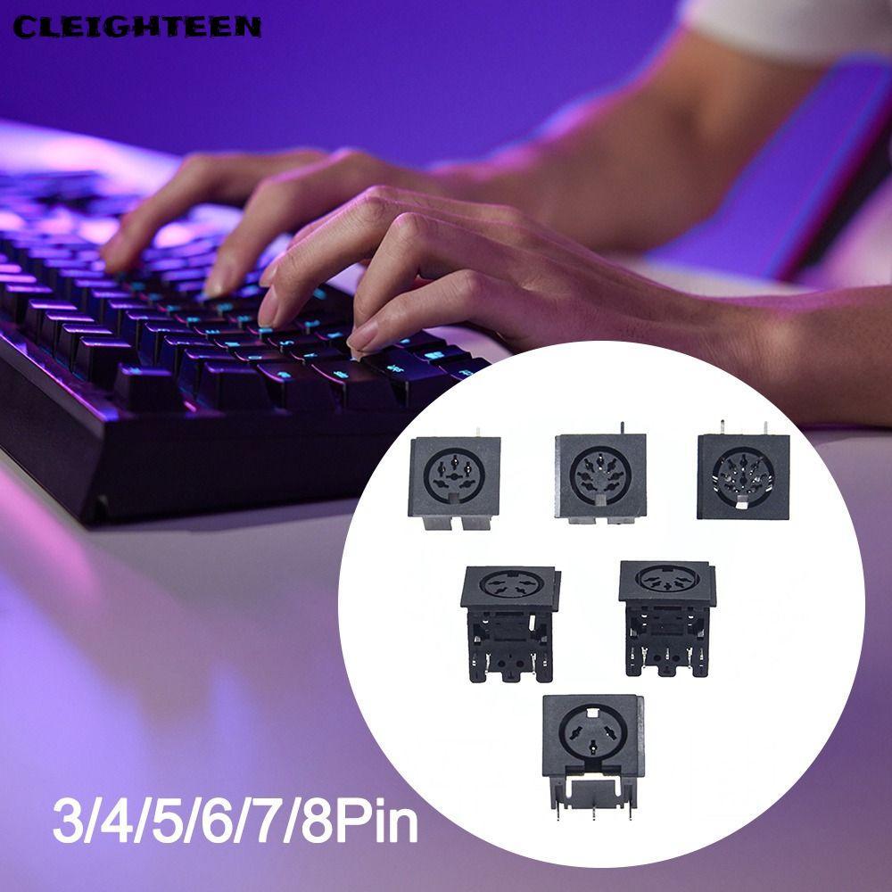 CLEIGHTEEN DIN Mini Jack, 3 4 5 6 7 8 Pin 4 5 6 8 Poles DIN Female Socket Connector, DIN Socket Keyb