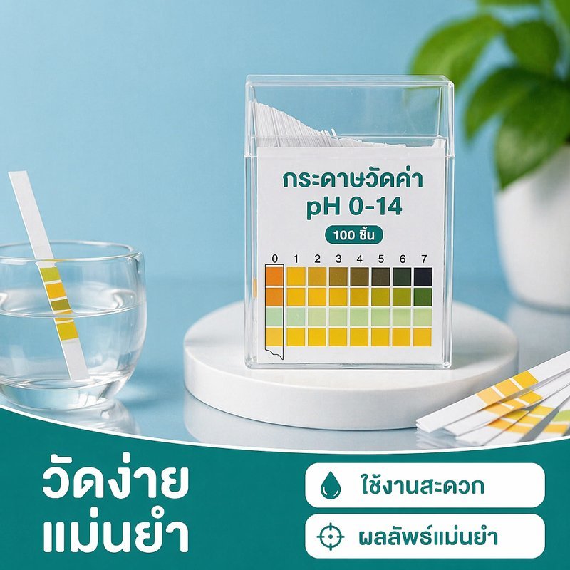 กระดาษทดสอบ pH 0 14 100 ชิ้น แถบทดสอบลิตมัส ความแม่นยำสูง สำหรับน้ำ ปัสสาวะ น้ำลาย ดิน อาหาร