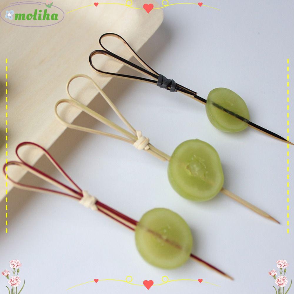 MOLIHA Skewer Sticks Picks, ไม้ไผ่ 100 ชิ้น/ถุงไม้จิ้มฟัน Sticks,เป็นมิตรกับสิ่งแวดล้อม Didi ไม้ไผ่ตกแต่ง D