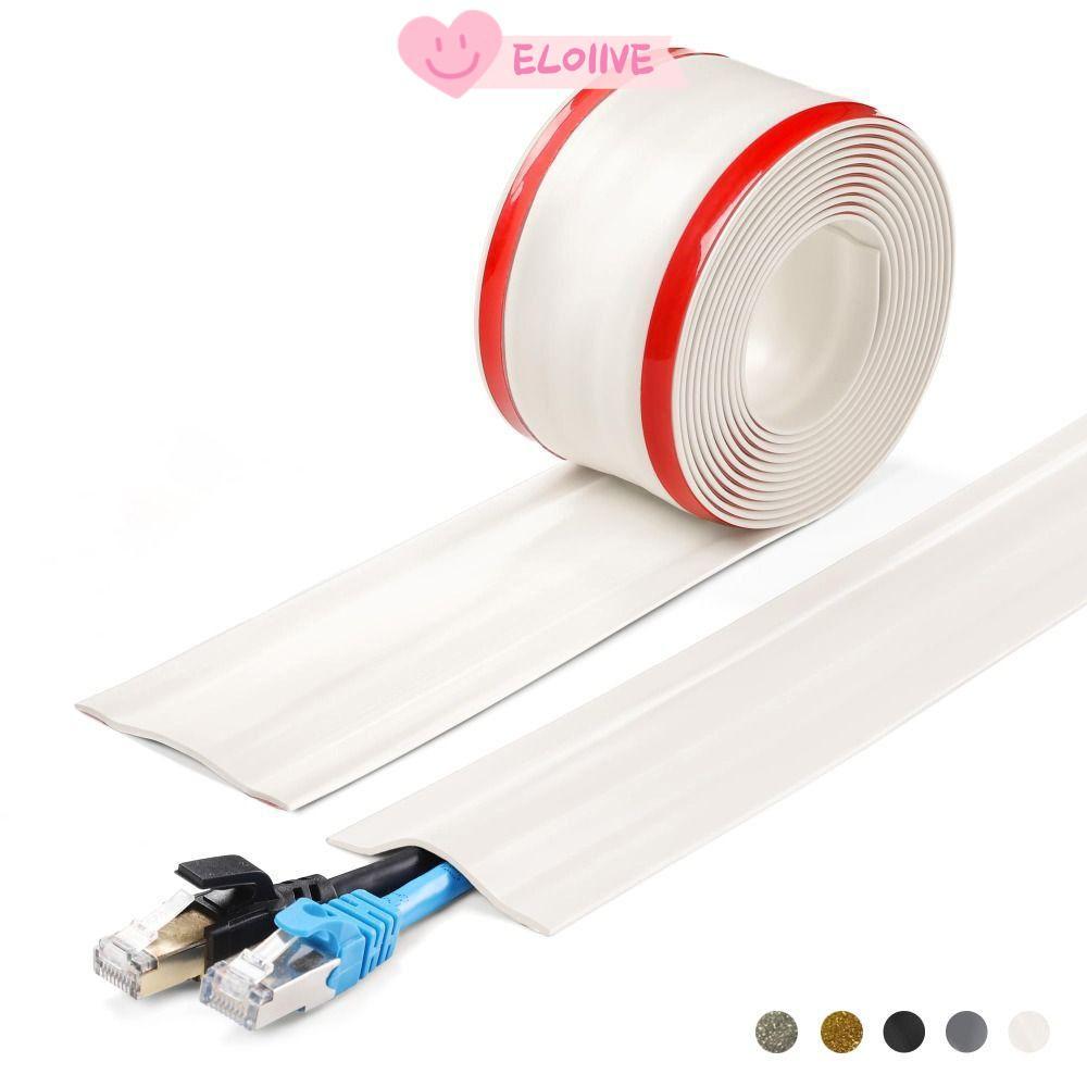 ELO11VE ฝาครอบสายเคเบิลพื้น, Soft Self กาว Wall Wire คอนซีลเลอร์, Professional PVC 1 M ไม่มีเจาะสาย 