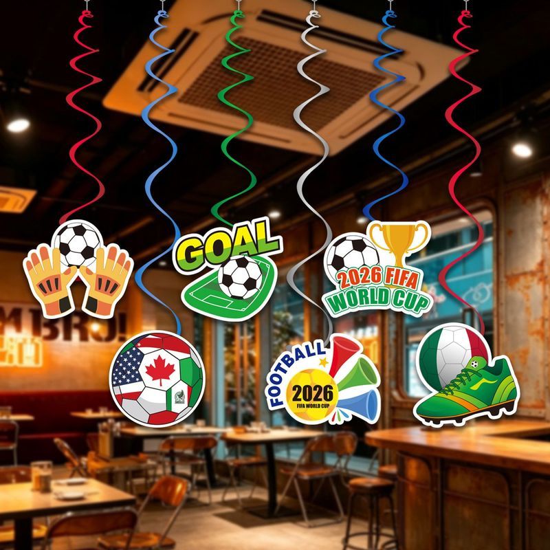 2026 World Cup Theme ตกแต่งแขวน Pracelace โปรโมชั่นโปสเตอร์กีฬา Lottery Store บาร์ตกแต่งแขวนผ้า 7.4 