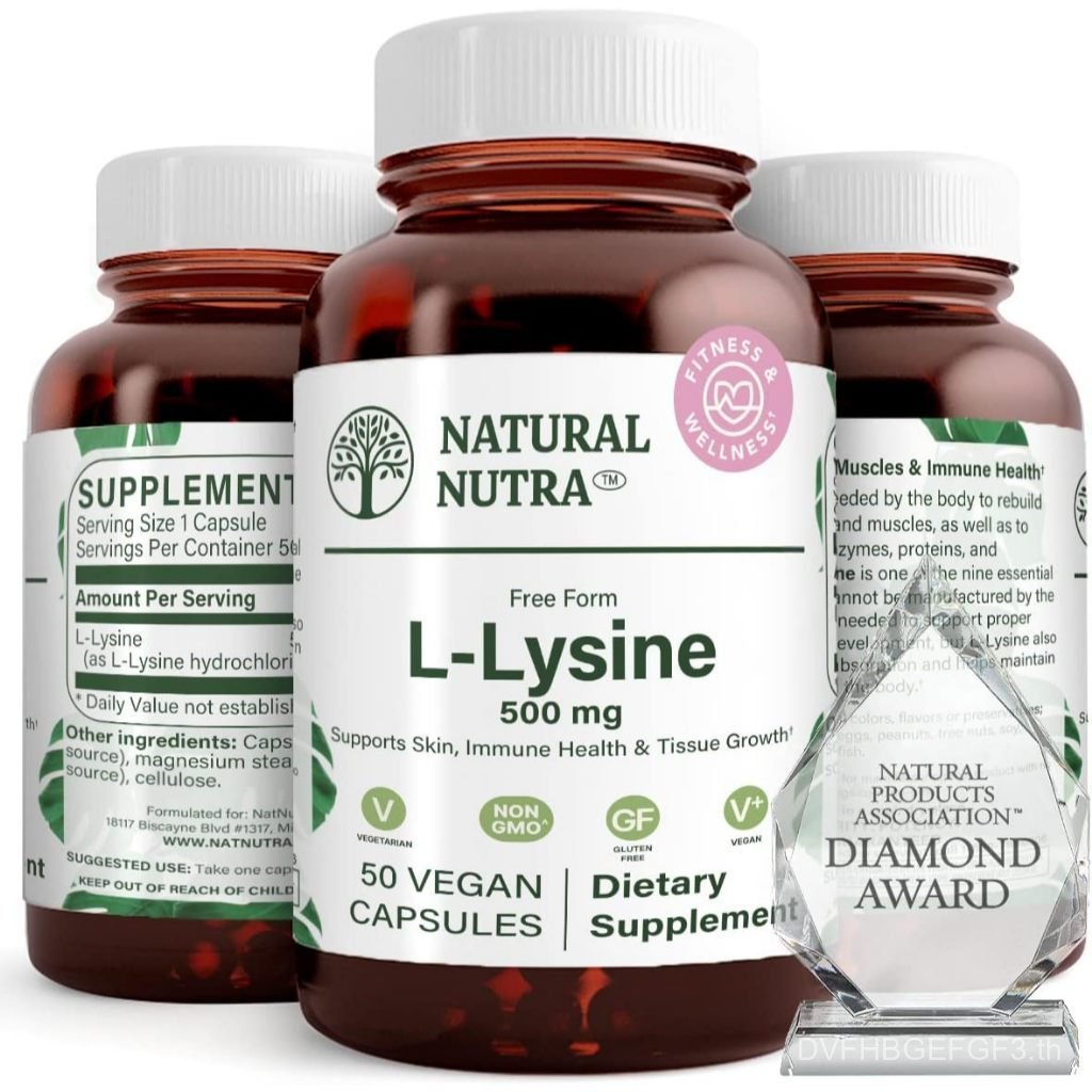 Nutra L L Lysine HCl, 500 มก., 50 แคปซูล ส่งเสริมสุขภาพและการเจริญเติบโต, ช่วยสร้างคอลลาเจน, ปรับปรุ